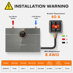 WM09 Plus Smart Point-of-Use Tankless Electric Water Heater