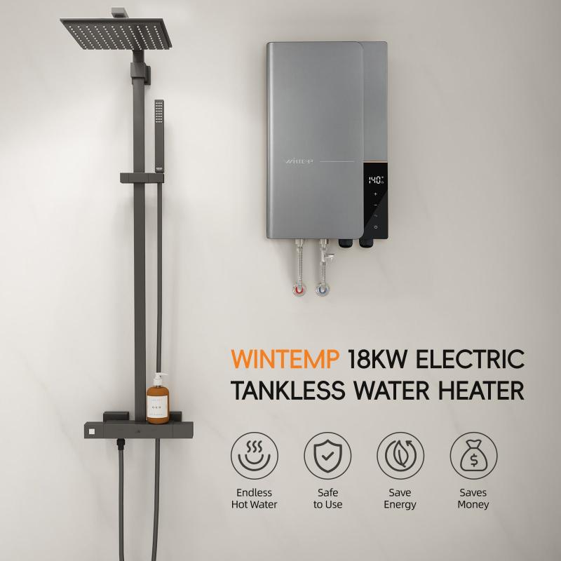 WN18 Gray 240V / 18KW  Whole House Water Supply Tankless Electric Water Heater