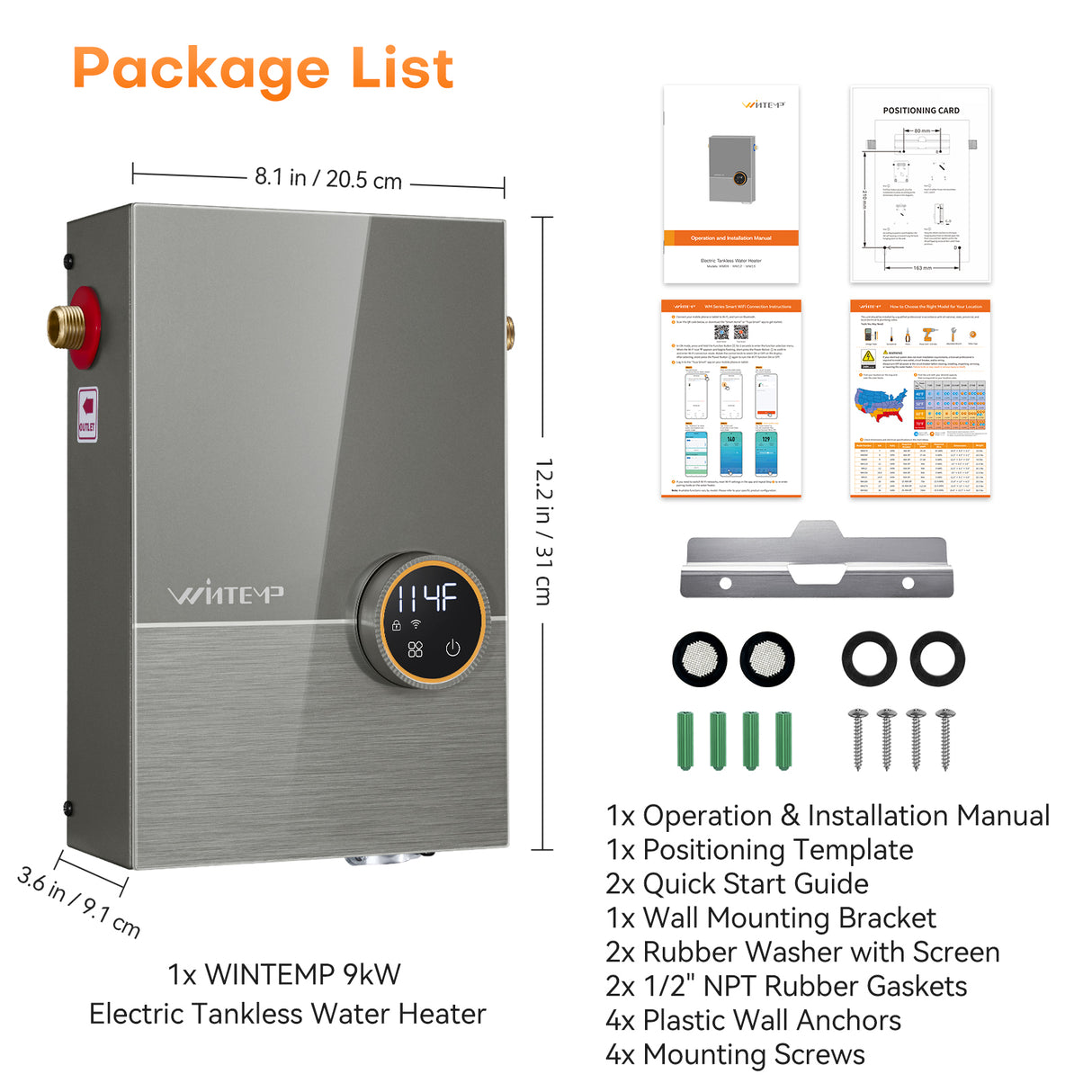WM15 Smart Tankless Electric Water Heater